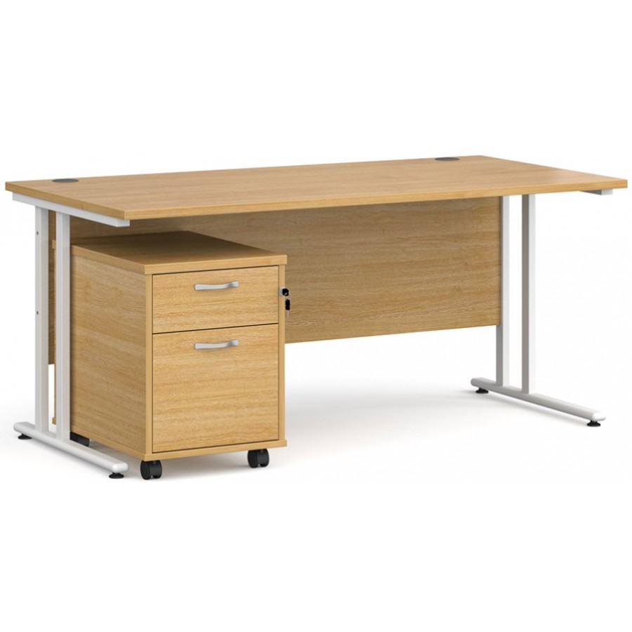 Maestro Straight Desk with Under Desk Pedestal